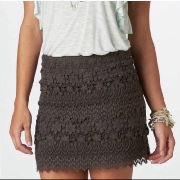 American Eagle Outfitters Dresses & Skirts - American Eagle | Lace Mini Skirt Dark Gray Women’s Size 0